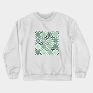 repeating pattern with boho style circles, dark green color Crewneck Sweatshirt